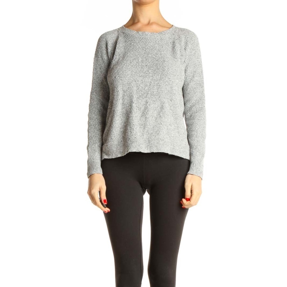 Madewell Gray Textured Classic Sweater